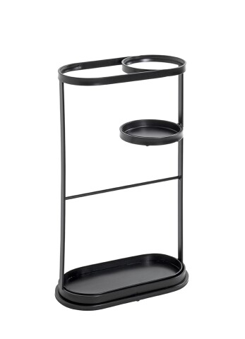 Schirmständer >47539< in schwarz, Metall - 37x60x18cm (BxHxT)
