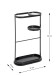 Schirmständer >47539< in schwarz, Metall - 37x60x18cm (BxHxT)