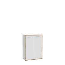 Stauraumschrank >Keflavik< in braun,weiß - 84,5x115,1x41,5cm (BxHxT)