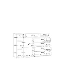 Kommode >Jacky < in braun,schwarz - 153,1x98,5x41,3cm (BxHxT)