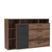 Kommode >Jacky < in braun,schwarz - 153,1x98,5x41,3cm (BxHxT)