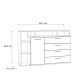 Kommode >Jacky < in braun,schwarz - 153,1x98,5x41,3cm (BxHxT)