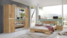 Nachtschrank >Anna< (2er-Set) in PLANKENEICHE NACHBILDUNG - 52x40x38cm (BxHxT)
