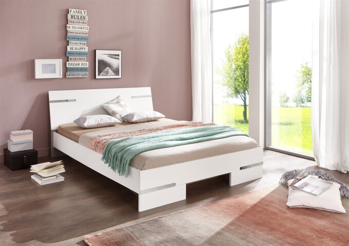 Bettgestell >Anna< in WEISS - 149x81x210cm (BxHxT)