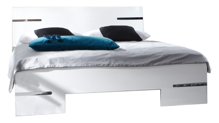 Bettgestell >Anna< in WEISS - 169x81x210cm (BxHxT)