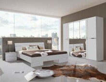Bettgestell >Anna< in WEISS - 169x81x210cm (BxHxT)