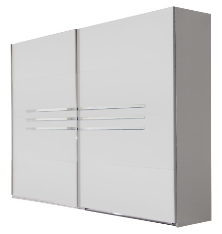 Schwebetürenschrank >Anna< in WEISS - 225x208x65cm (BxHxT)