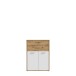 Stauraumschrank >Keflavik < in braun,weiß - 84,5x115,1x41,5cm (BxHxT)