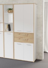 Aktenschrank >Keflavik< in braun,weiß -...