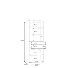 Aktenschrank >Keflavik< in braun,weiß - 84,5x226,5x41,5cm (BxHxT)