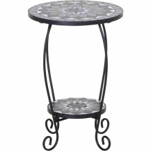 Blumentisch >Como< in matt schwarz, dunkelgrau - 41x59x41 (BxHxT)