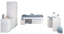 Komplettschlafzimmer >Smoozy 36< Set mit Absetzungen in Rosa oder Blau