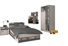 Jugendzimmer-Set >Fabric 12< in Esche Grau Loft mit...