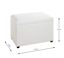 Sitztruhe >52324< in weiß - 58x42x39cm (BxHxT)