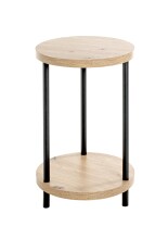Beistelltisch >52412< in eiche, schwarz, MDF,...