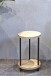 Beistelltisch >52412< in eiche, schwarz, MDF, Metall - 50x30cm (HxD)
