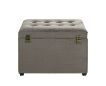 Sitztruhe >52827< in anthrazit, MDF, Textilgewebe - 58x42x39cm (BxHxT)