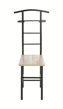 Herrendiener >81550< in eiche San Remo, schwarz, MDF, Metall - 46x109x46 (BxHxT)