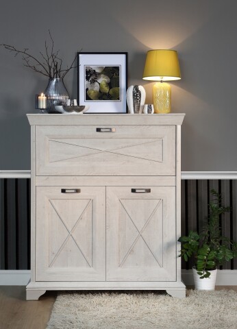 Kommode >Kashmir < in weiß,beige - 123x143,3x48,2cm (BxHxT)