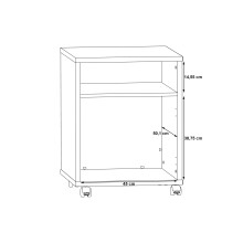 Rollcontainer >KEFLAVIK< in weiß, anthrazit - 49,8x64,6x52,2cm (BxHxT)