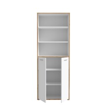 Aktenregal >Keflavik< in braun,weiß - 84,5x226,5x41,5cm (BxHxT)