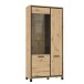 Highboard >Trondheim< in schwarz,braun - 101,4x209x41,5cm (BxHxT)