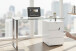 Schreibtisch >Cinty< in Weiß/Hochglanz aus Metall - 130x75x60cm (BxHxT)