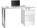 Schreibtisch >Cinty< in Weiß/Hochglanz aus Metall - 130x75x60cm (BxHxT)