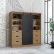 Highboard >Kaszimiro< in braun,schwarz - 148,4x160,2x52cm (BxHxT)