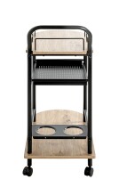 Küchenwagen >52480< in eiche, schwarz, MDF, Metall - 65x83x35cm (BxHxT)