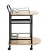 Küchenwagen >52480< in eiche, schwarz, MDF, Metall - 65x83x35cm (BxHxT)