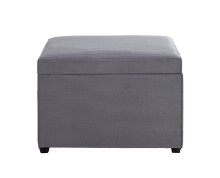 Sitztruhe >54145< in grau, MDF, Textilgewebe Cord - 58x42x39cm (BxHxT)