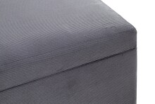 Sitztruhe >54145< in grau, MDF, Textilgewebe Cord - 58x42x39cm (BxHxT)