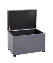 Sitztruhe >54145< in grau, MDF, Textilgewebe Cord - 58x42x39cm (BxHxT)
