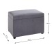 Sitztruhe >54145< in grau, MDF, Textilgewebe Cord - 58x42x39cm (BxHxT)