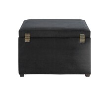 Sitztruhe >54545< in schwarz, MDF, Textilgewebe Cord - 58x42x39cm (BxHxT)