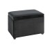 Sitztruhe >54545< in schwarz, MDF, Textilgewebe Cord - 58x42x39cm (BxHxT)