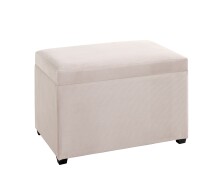 Sitztruhe >54945< in creme, MDF, Textilgewebe Cord...