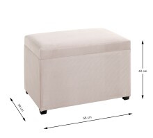 Sitztruhe >54945< in creme, MDF, Textilgewebe Cord...