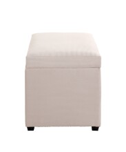 Sitztruhe >54945< in creme, MDF, Textilgewebe Cord - 58x42x39cm (BxHxT)