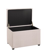 Sitztruhe >54945< in creme, MDF, Textilgewebe Cord - 58x42x39cm (BxHxT)