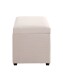 Sitztruhe >54945< in creme, MDF, Textilgewebe Cord - 58x42x39cm (BxHxT)