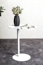 Beistelltisch >52397< in weiß, Metall - 53x60x38cm (BxHxT)