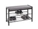 Schuhbank >54544< in grau, schwarz, Metall, Textilgewebe - 75x50x32cm (BxHxT)