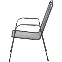 Stapelstuhl >Elda< in matt-anthrazit, Stahl pulverbeschichtet - 75x94x57 (BxHxT)