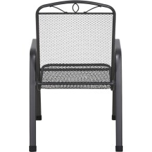Stapelstuhl >Elda< in matt-anthrazit, Stahl pulverbeschichtet - 75x94x57 (BxHxT)