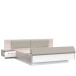 Bettanlage >Rondino< in Sandeiche / Weiß Glanz  - 285,3x87,7x237cm (BxHxT)