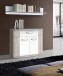 Wandregal >Rondino< in Sandeiche / Weiß Glanz  - 139x27x26cm (BxHxT)