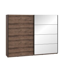 Kleiderschrank >Jacky< in Script-Schlammeiche/Spiegel B/H/T ca.269,9x209,7x61,2cm
