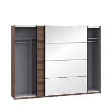 Kleiderschrank >Jacky< in Script-Schlammeiche/Spiegel B/H/T ca.269,9x209,7x61,2cm